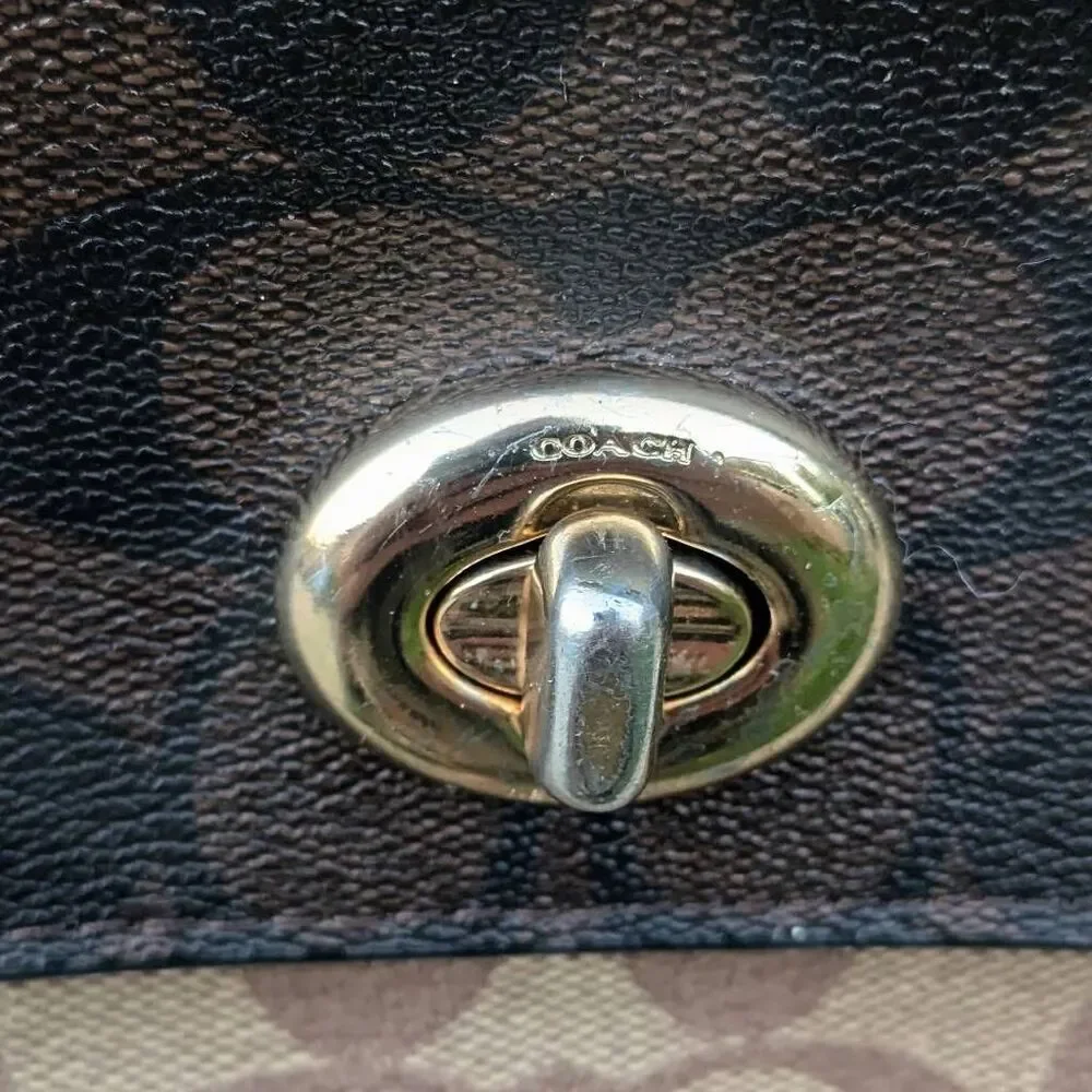 Coach Marlie Top Handle Satchel In Blocked Signature Canvas. C1563 - Picture 7 of 10